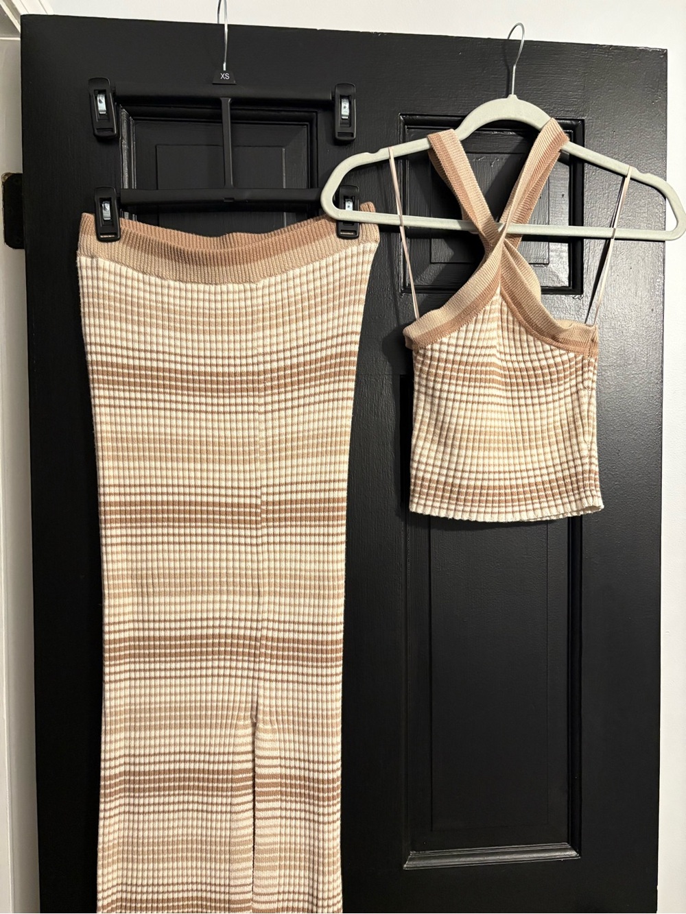 Sincerely Jules Beige & Cream Ribbed Two Piece Outfit
